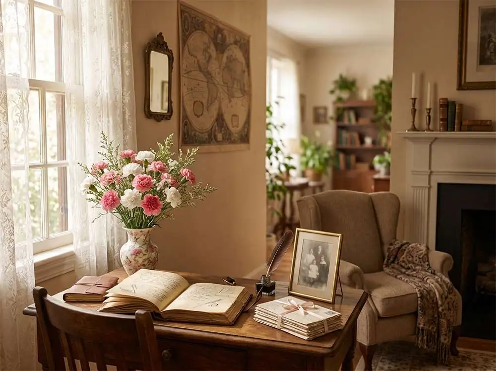 盛開的康乃馨花束